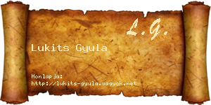 Lukits Gyula névjegykártya